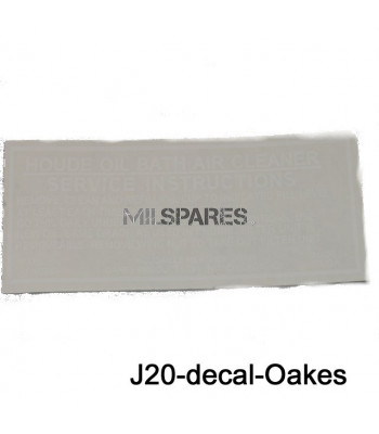 Air cleaner, decal Oakes